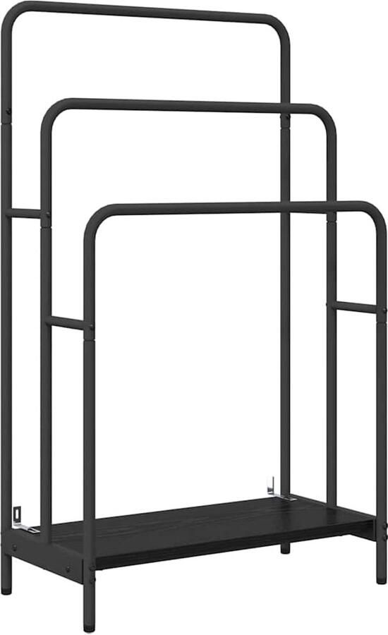 VidaXL Kledingrek Zwart eiken 60 x 30 x 100.5 cm Bewerkt hout