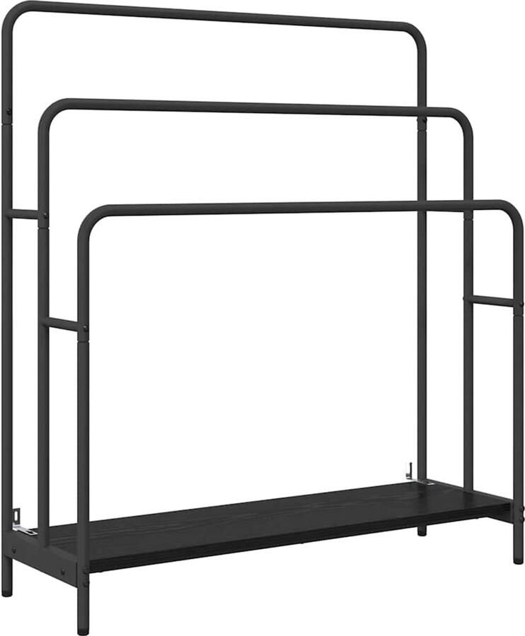 VidaXL Kledingrek Zwart eiken 90 x 30 x 100.5 cm Bewerkt hout