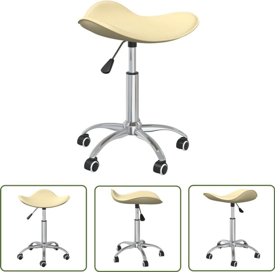 VidaXL Eetkamerstoel draaibaar kunstleer crèmekleurig Dynammometer Sleutel Kliksleutel Gereedschapset Monteursgereedschap Handgereedschap