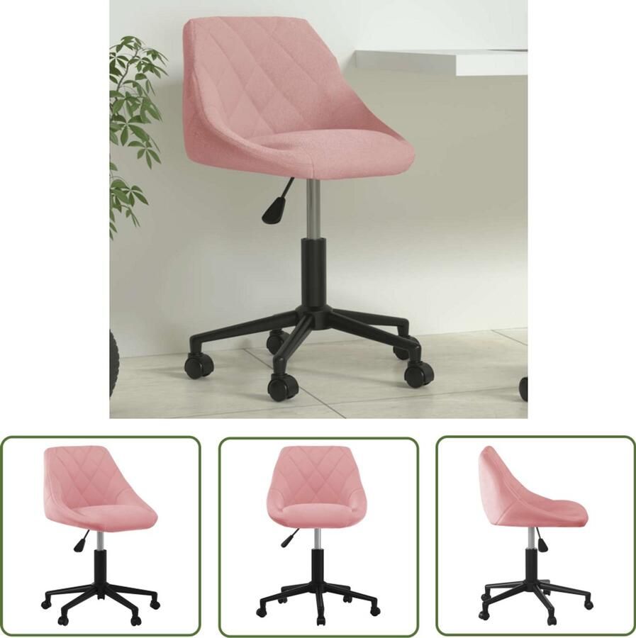 VidaXL Kantoorstoel draaibaar fluweel roze Dynammometer Sleutel Klik Mechanisme Gereedschapset Roterende Sleutel Handgereedschap