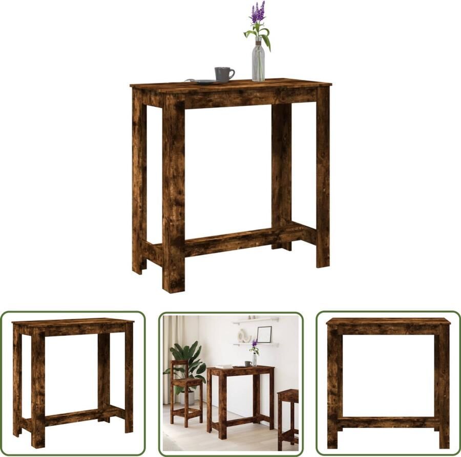 VidaXL Klikmechanisme Draaibare Sleutel Bartafel 102x50x103 5 cm bewerkt hout gerookt eikenkleurig Torque Wrench Gereedschapset Mechanica Tools