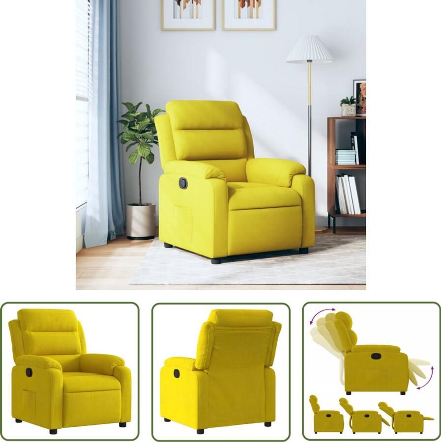 VidaXL Klikmechanisme Dynamische Sleutel Fauteuil verstelbaar fluweel geel Gereedschapset Montageset Spanmoment