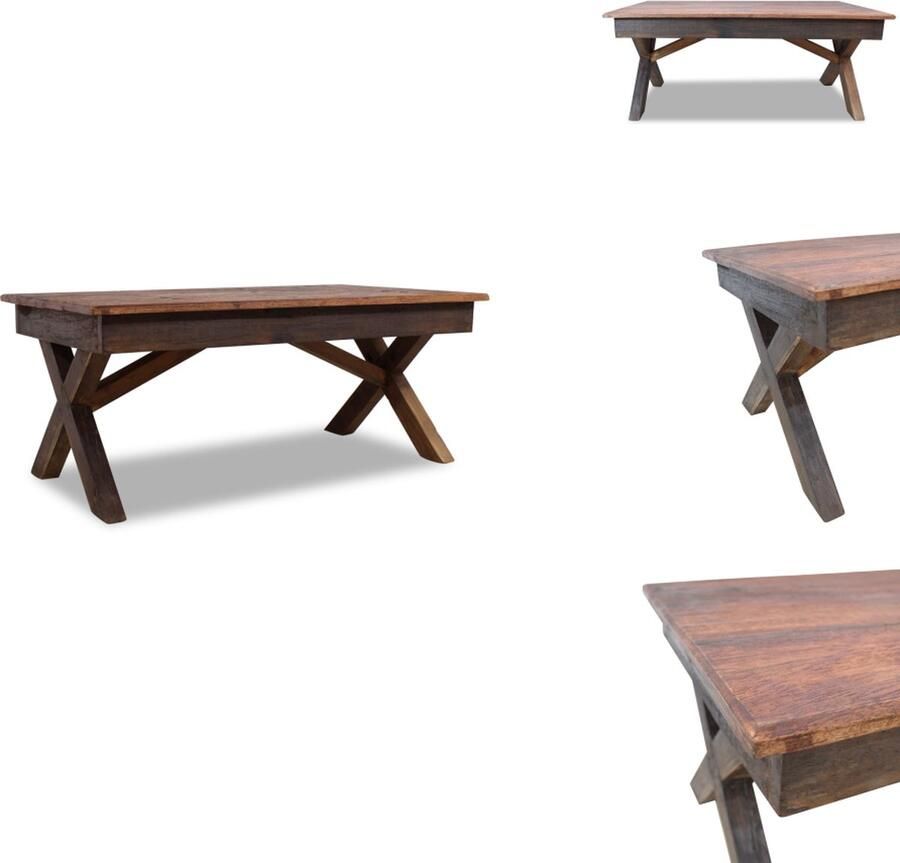 VidaXL Koffietafel Koffietafels Salontafel Salontafels Salontafel 110x60x45 cm gemengd gerecycled hout
