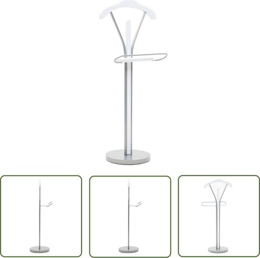 The Living Store Dressboy Kledingrek MDF Staal 45x35x107 cm Wit Kledingrek Kostuumstandaard Dressboy Kastenkast Garderobe