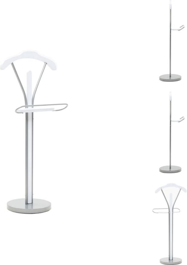 VidaXL Kostuumstandaard Kostuumstandaards Kledingrek Valetstand Dressboy 45x35x107 cm wit