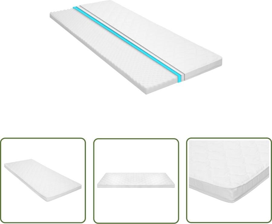 The Living Store Dekmatras Koudschuim D25 100 x 200 x 6 cm Extra zacht Dekmatras Koudschuim Topmatras PU-schuim Slaapcomfort