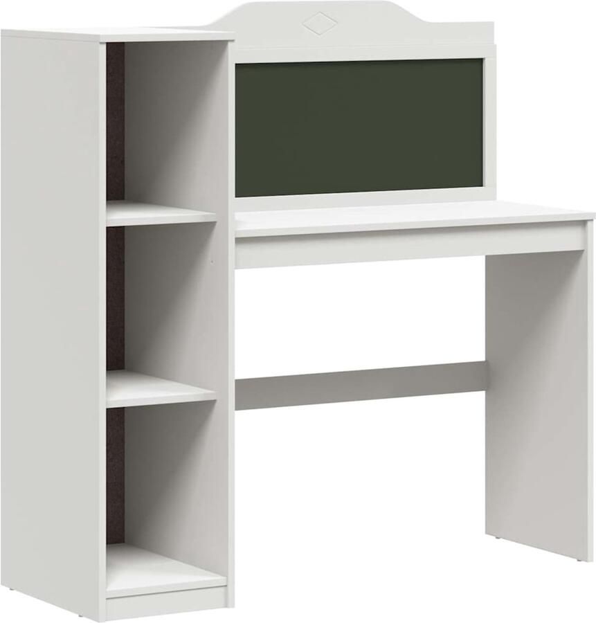 VidaXL Krijtbord Bureau met plank Wit 120 x 45 x 118.5 cm Bewerkt hout