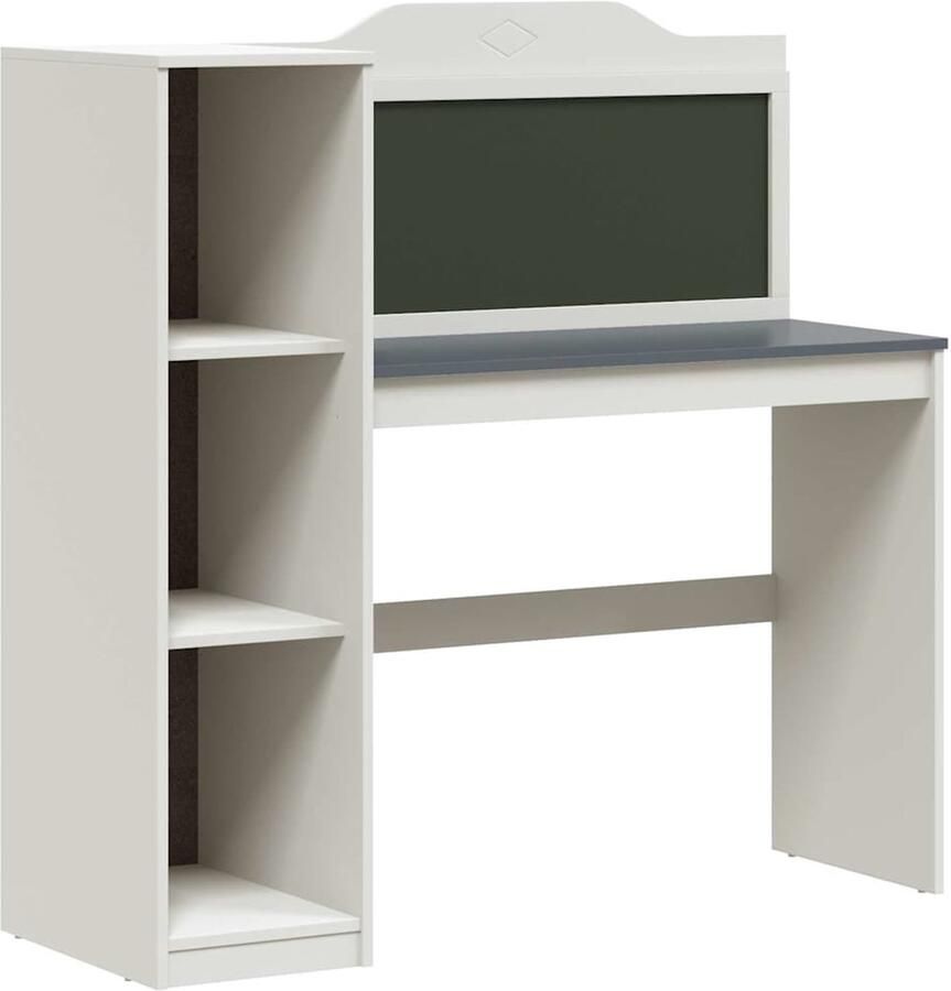 VidaXL Krijtbord Bureau Wit en grijs 120 x 45 x 118.5 cm Bewerkt hout