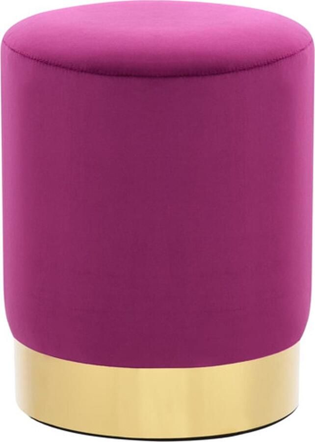 VidaXL Kruk fluweel 28 x 36 cm paars en goudkleurig