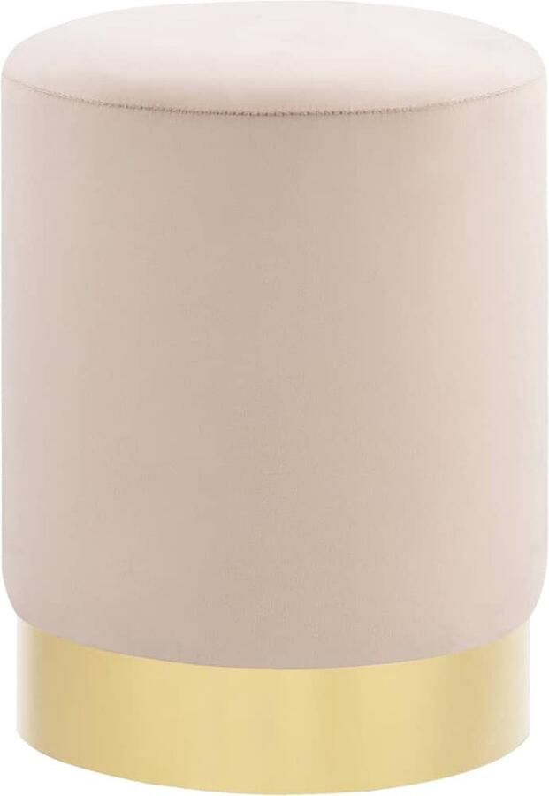 VidaXL Kruk fluweel 28 x 36 cm abrikoos- en goudkleurig