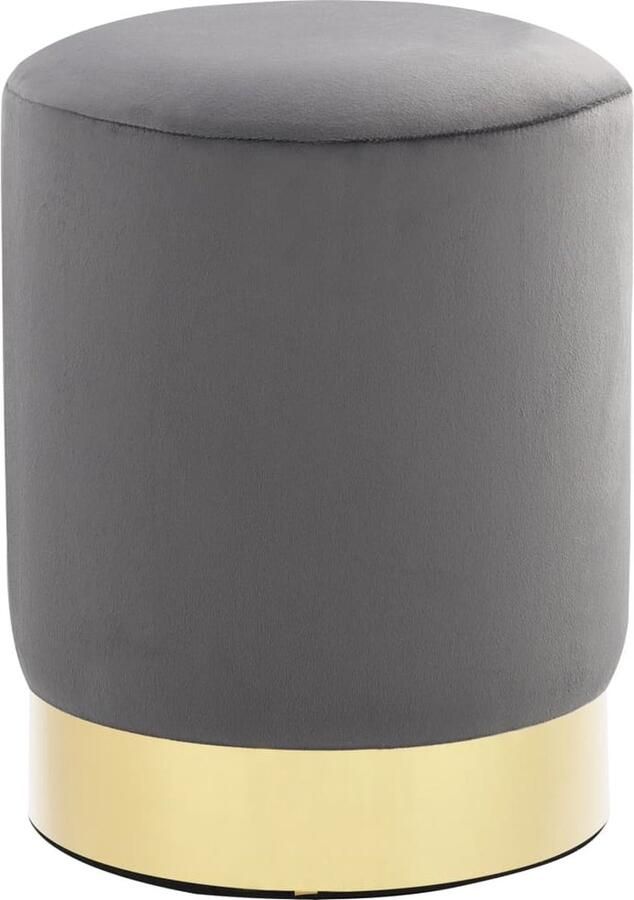 VidaXL Kruk fluweel 28 x 36 cm donkergrijs en goudkleurig