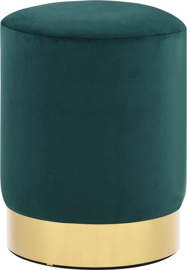 VidaXL Kruk fluweel 28 x 36 cm donkergroen en goudkleurig