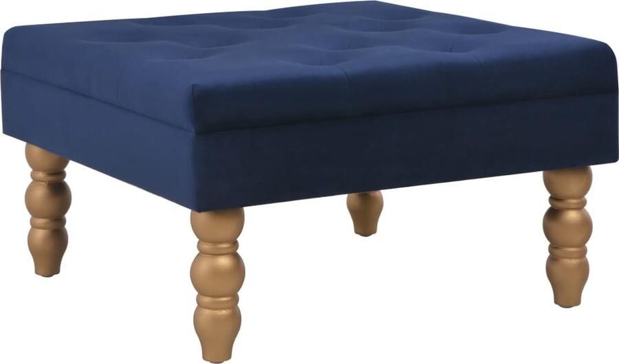 VidaXL Kruk Fluweel Marineblauw 60x60x36 cm Poef Velvet Stoel Kruiken Lounge Meubels Blauwe Meubels Design Kruk Zitmeubilair Woonkamer Accessoires Living Room Furniture Home Decor - Foto 2