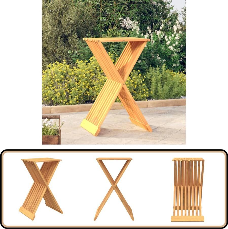 VidaXL Kruk Inklapbaar Massief Teakhout 40x32 5x70 cm Tuinstoel Teak Hout Klapstoelen Buitenshuis Meubilair Terrasmeubels