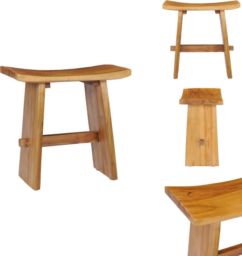 VidaXL Kruk Krukken Badkamerkruk Badkamerkrukken Kruk massief teakhout