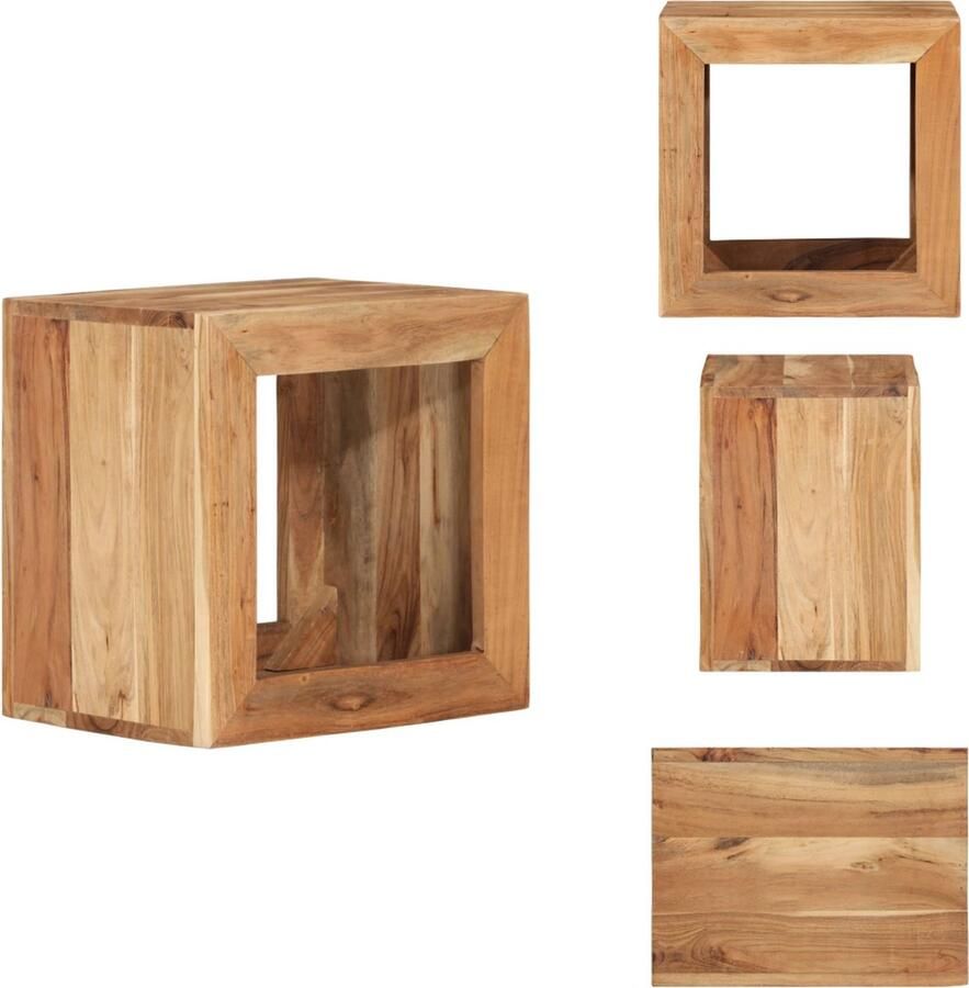 VidaXL Kruk Krukken Bijzettafel Houten Tafel Kruk 40x30x40 cm massief acaciahout