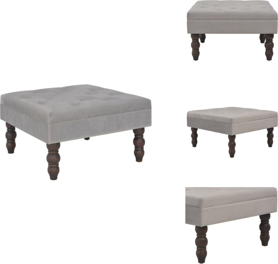 VidaXL Kruk Krukken Hocker Hockers Kruk 60x60x36 cm fluweel donkergrijs