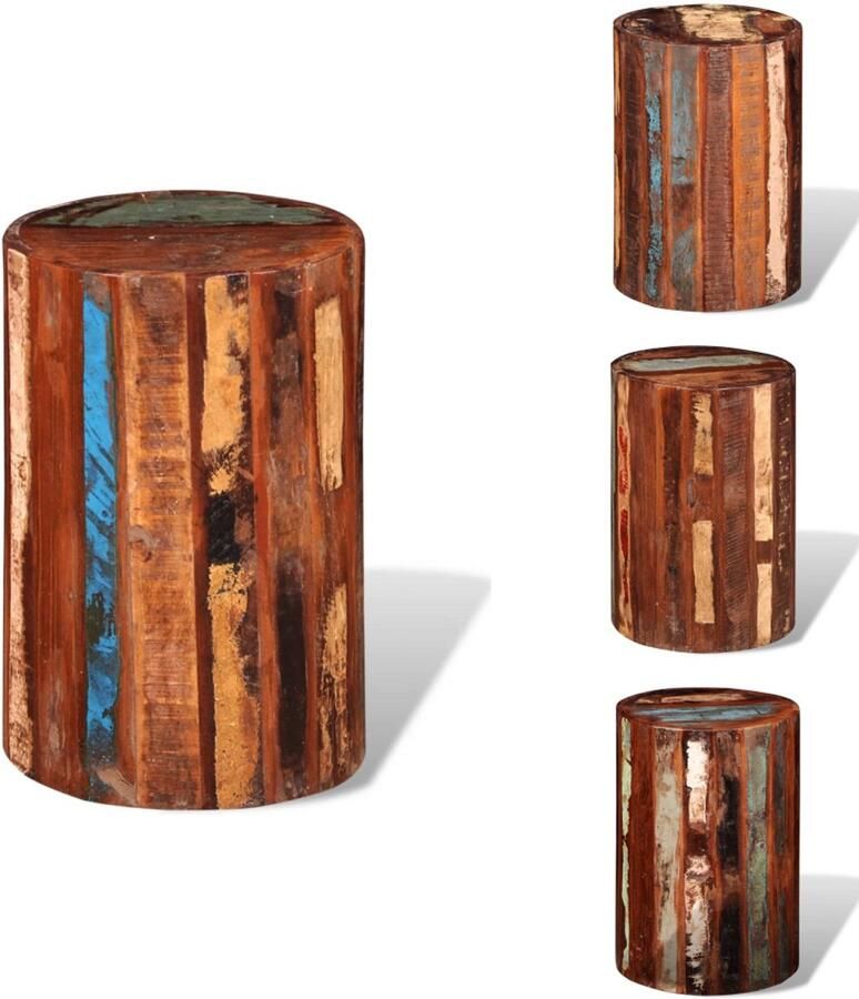 VidaXL Kruk Krukken Houten Kruk Houten Krukken Kruk massief gerecycled hout