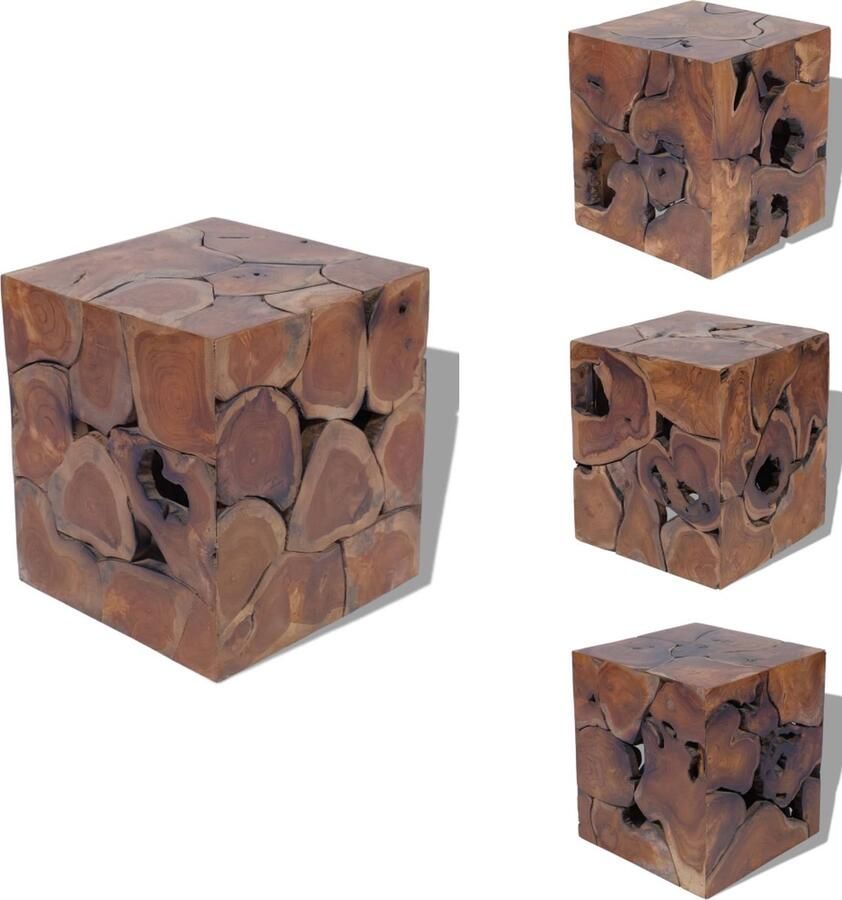 VidaXL Kruk Krukken Krukje Krukjes Kruk massief teakhout