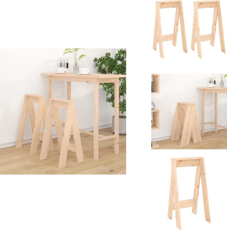 VidaXL Kruk. Krukken Krukje Stoel Keukenkruk Krukken 2 st 40x40x75 cm massief grenenhout