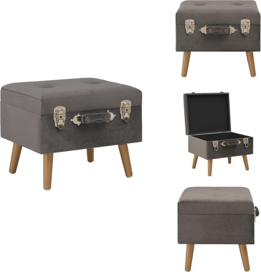 VidaXL Kruk Krukken Opbergkruk Opbergkrukken Opbergkruk 40 cm fluweel grijs