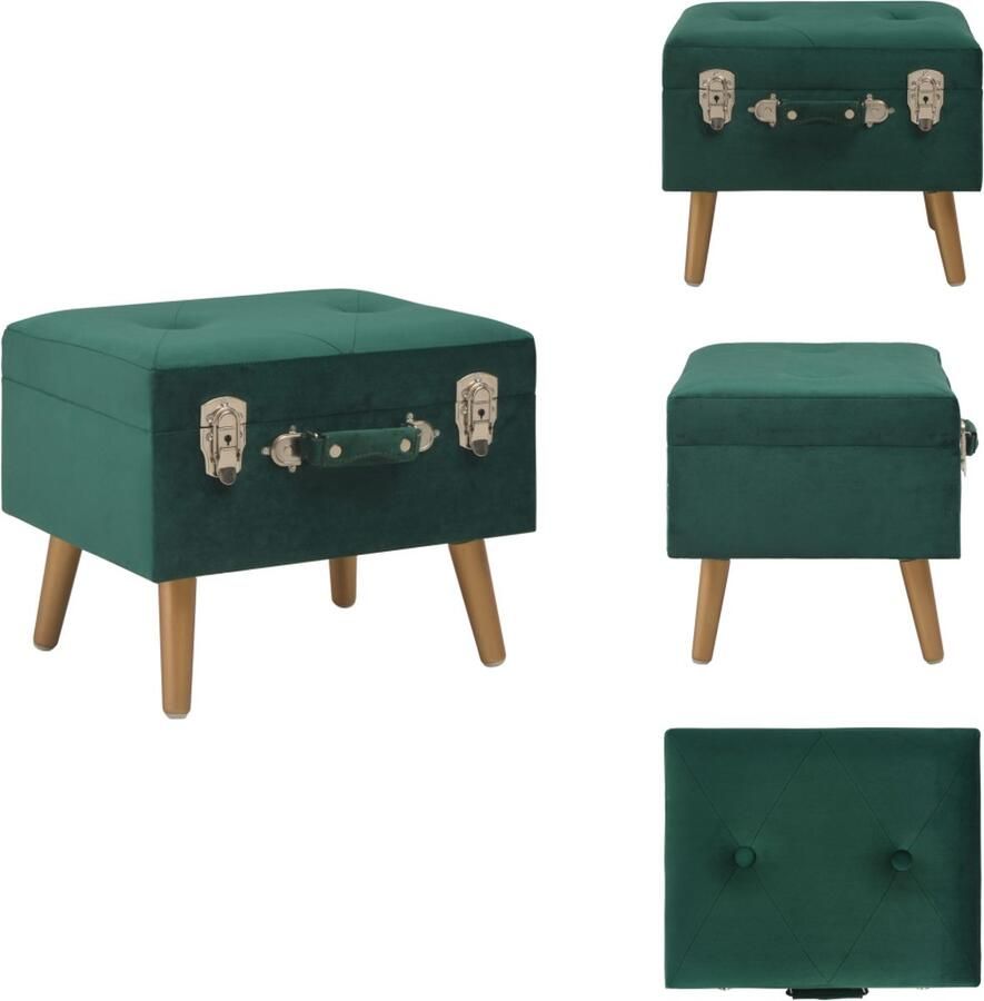 VidaXL Kruk Krukken Opbergkruk Opbergkrukken Opbergkruk 40 cm fluweel groen