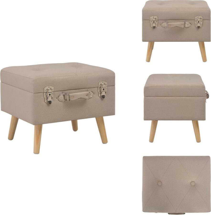 VidaXL Kruk Krukken Opbergkruk Opbergkrukken Opbergkruk 40 cm stof beige