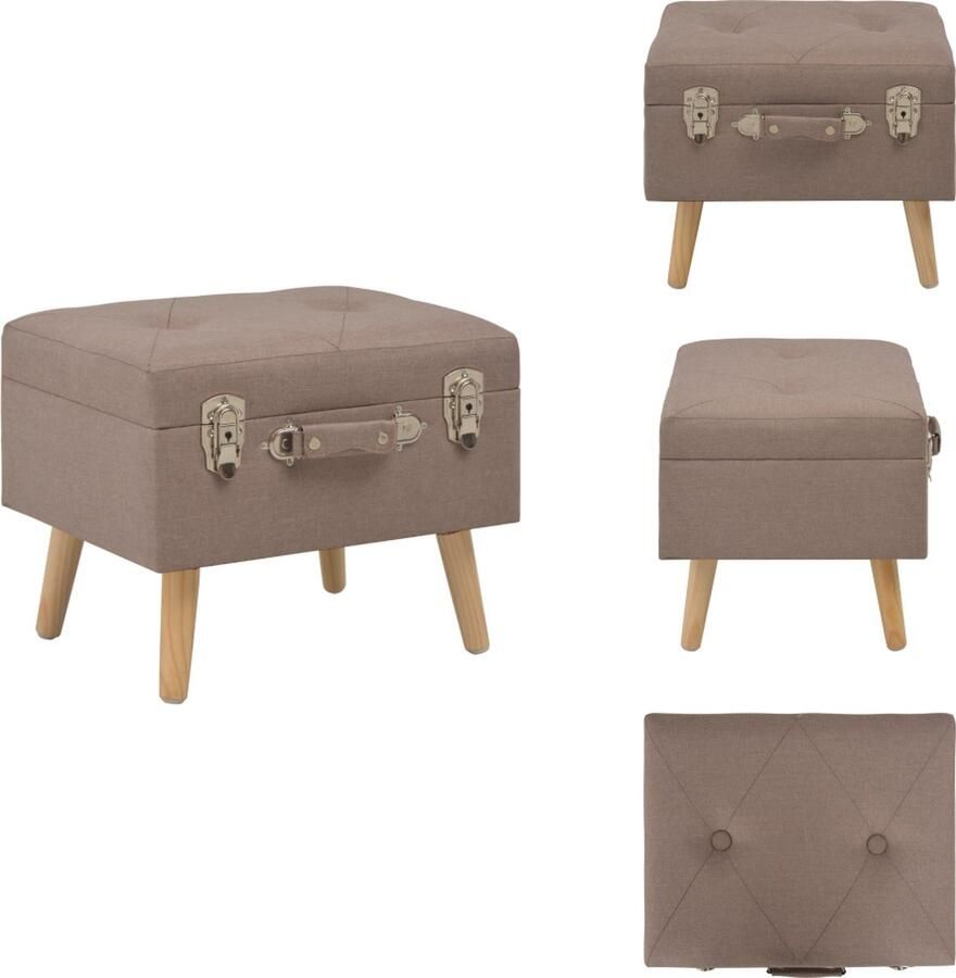 VidaXL Kruk Krukken Opbergkruk Opbergkrukken Opbergkruk 40 cm stof bruin