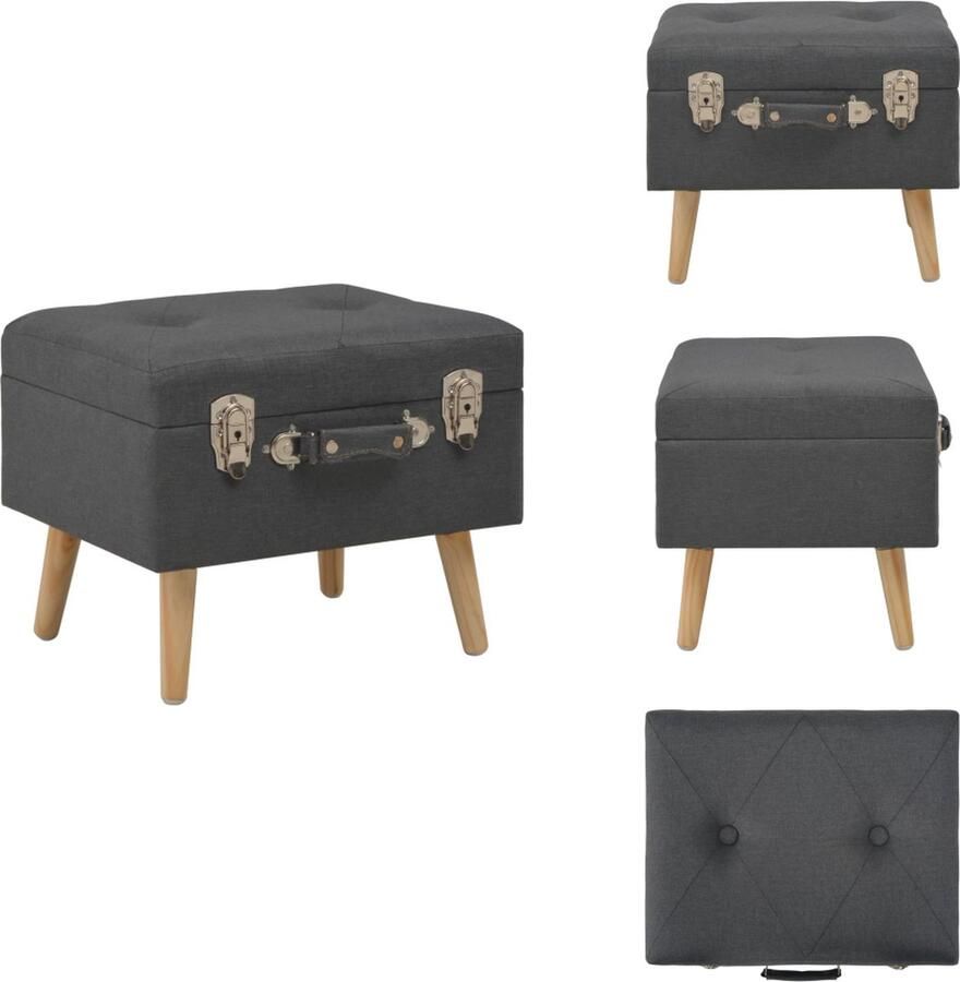 VidaXL Kruk Krukken Opbergkruk Opbergkrukken Opbergkruk 40 cm stof donkergrijs