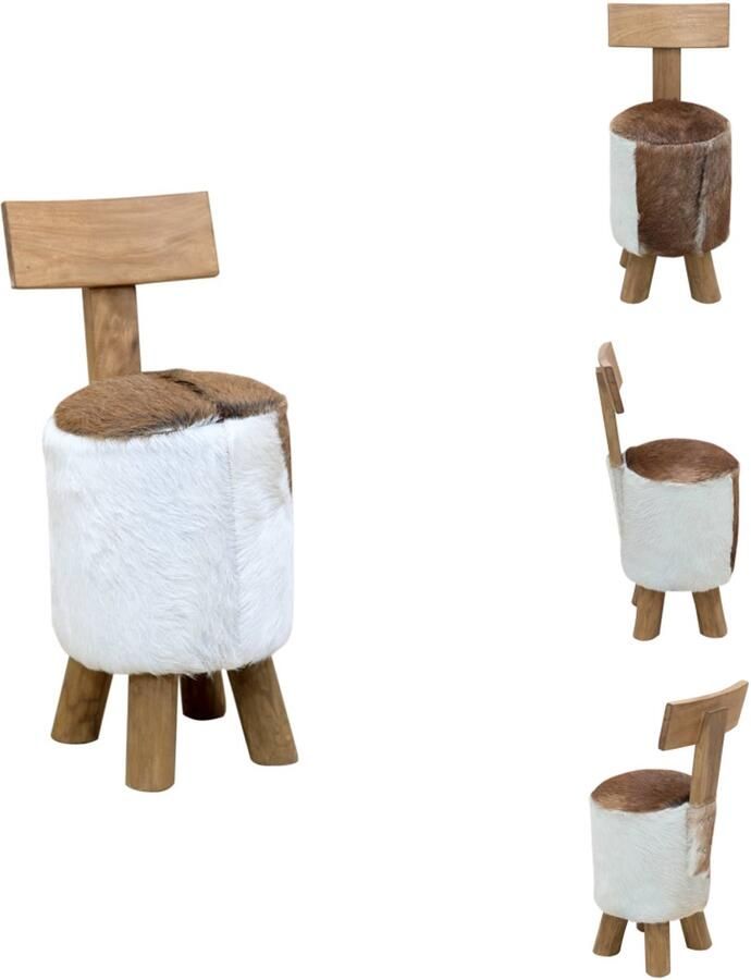 VidaXL Kruk Krukken Stoel Stoelen Kruk massief teakhout bruin