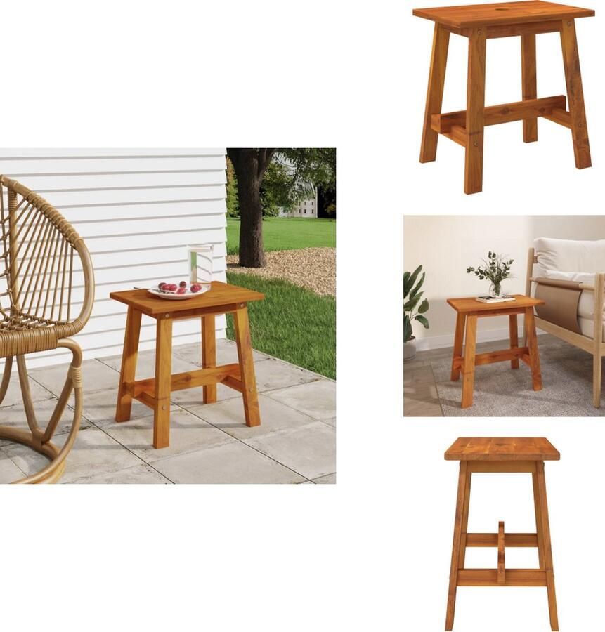 VidaXL Kruk Krukken Toiletkruk Badkamerkruk Kruk 45x29x45 cm rechthoekig massief acaciahout