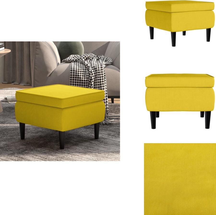 VidaXL Kruk Krukken Voetenbank Poef Kruk met houten poten fluweel geel