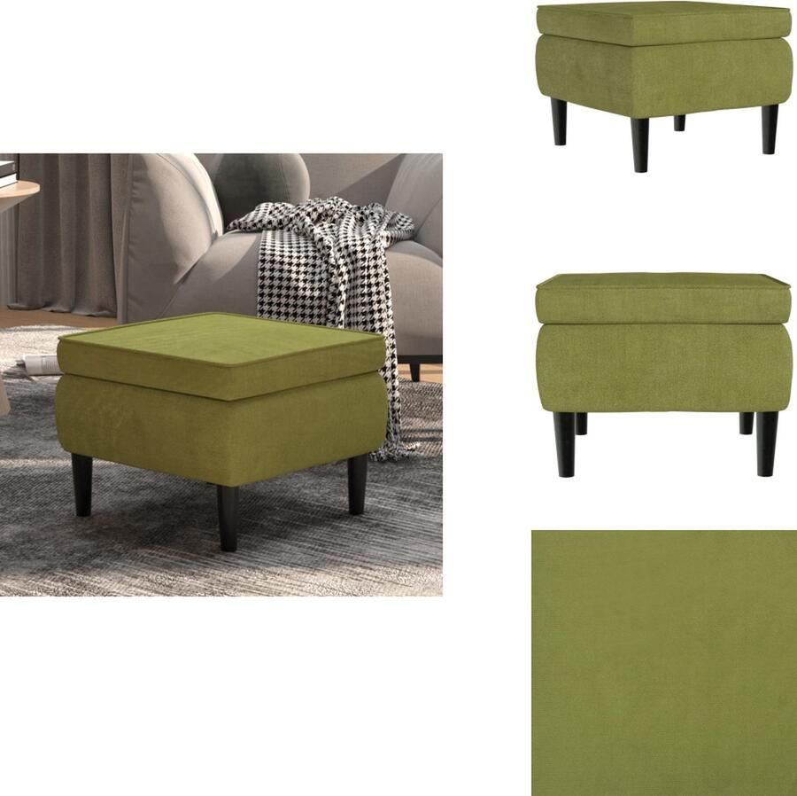 VidaXL Kruk Krukken Voetenbank Poef Kruk met houten poten fluweel lichtgroen