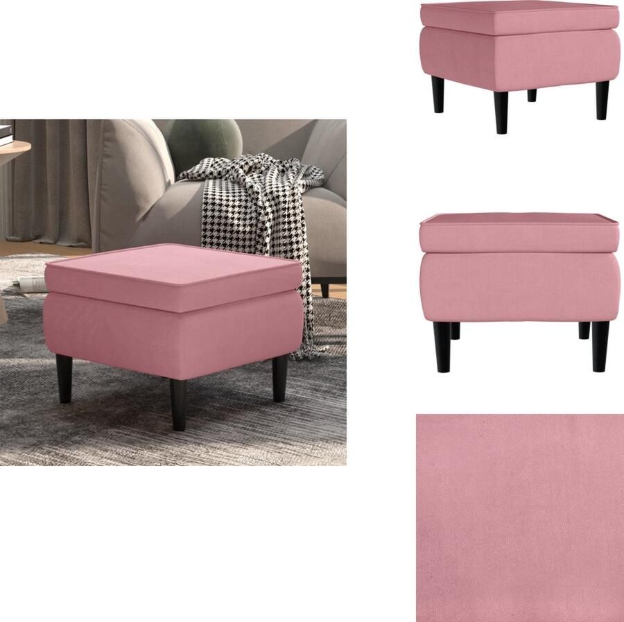 VidaXL Charmante Kruk Voetenbank 55 x 54.5 x 42 cm Fluweel Roze Krukje
