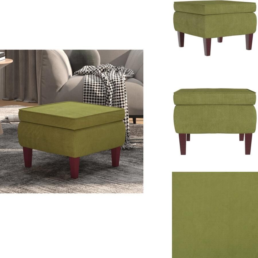 VidaXL Kruk Krukken Voetenbank Voetensteun Kruk met houten poten fluweel lichtgroen