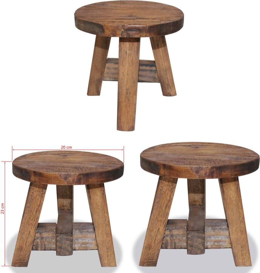 VidaXL Kruk massief mahoniehout Kruk Krukken Krukje Krukjes