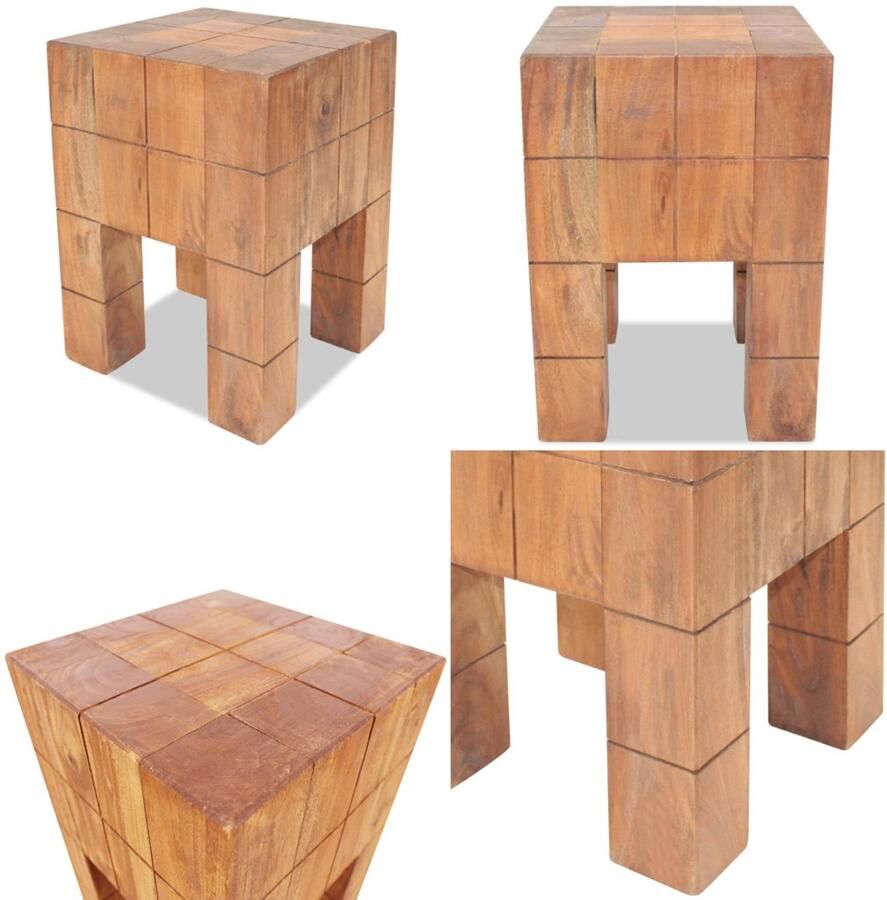 VidaXL Kruk massief mahoniehout Kruk Krukken Krukje Krukjes