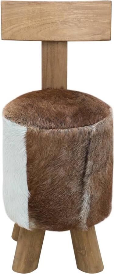 VidaXL Kruk Massief Teakhout Bruin 30x30x70cm Krukken Stoelen Woonaccessoires Meubilair Bruine Kruk Teak Hout Suar Hout Geiten Leer Design Kruk Moderne Kruk Inklapbare Kruk - Foto 2