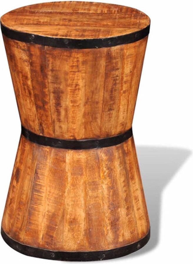 VidaXL Kruk zandlopervormig ruw mangohout
