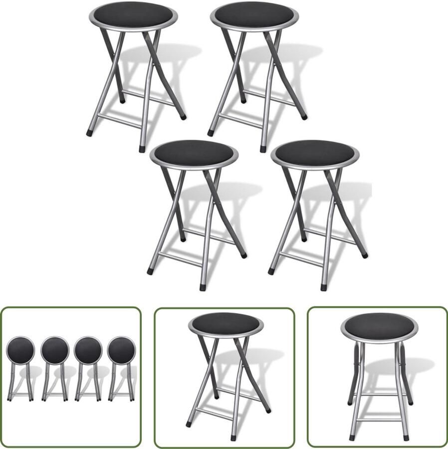 VidaXL Krukjes inklapbaar 4 st kunstleer