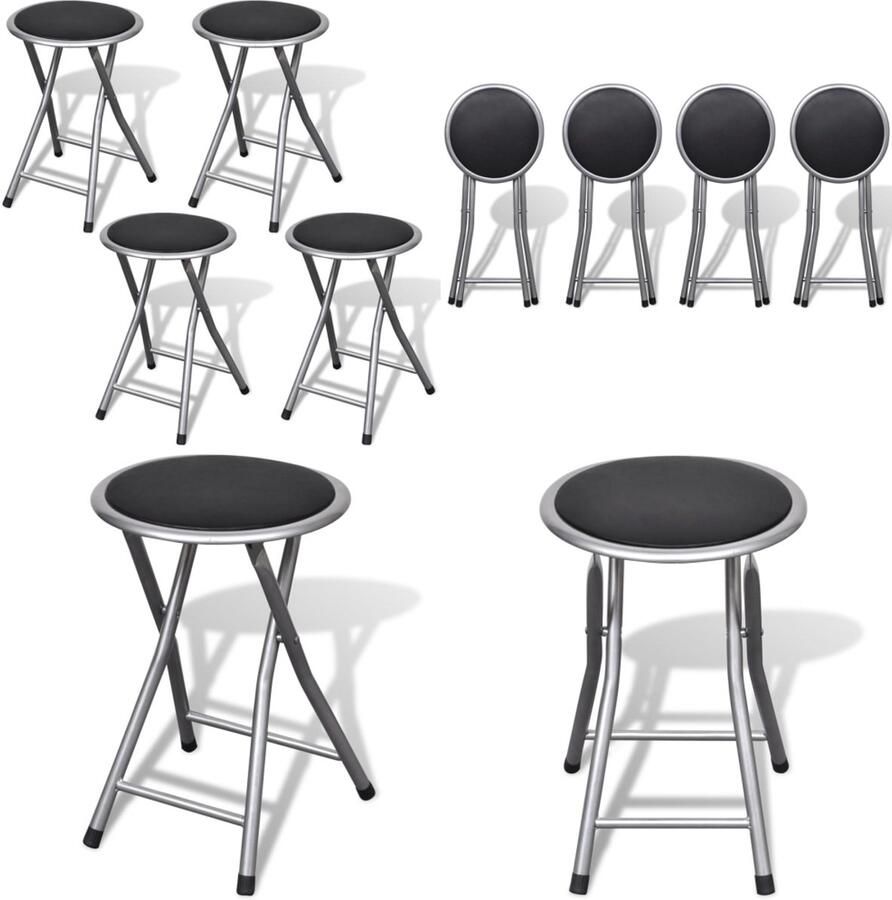 VidaXL Barkrukken inklapbaar 4 st kunstleer Kruk Krukken Barkruk Barkrukken