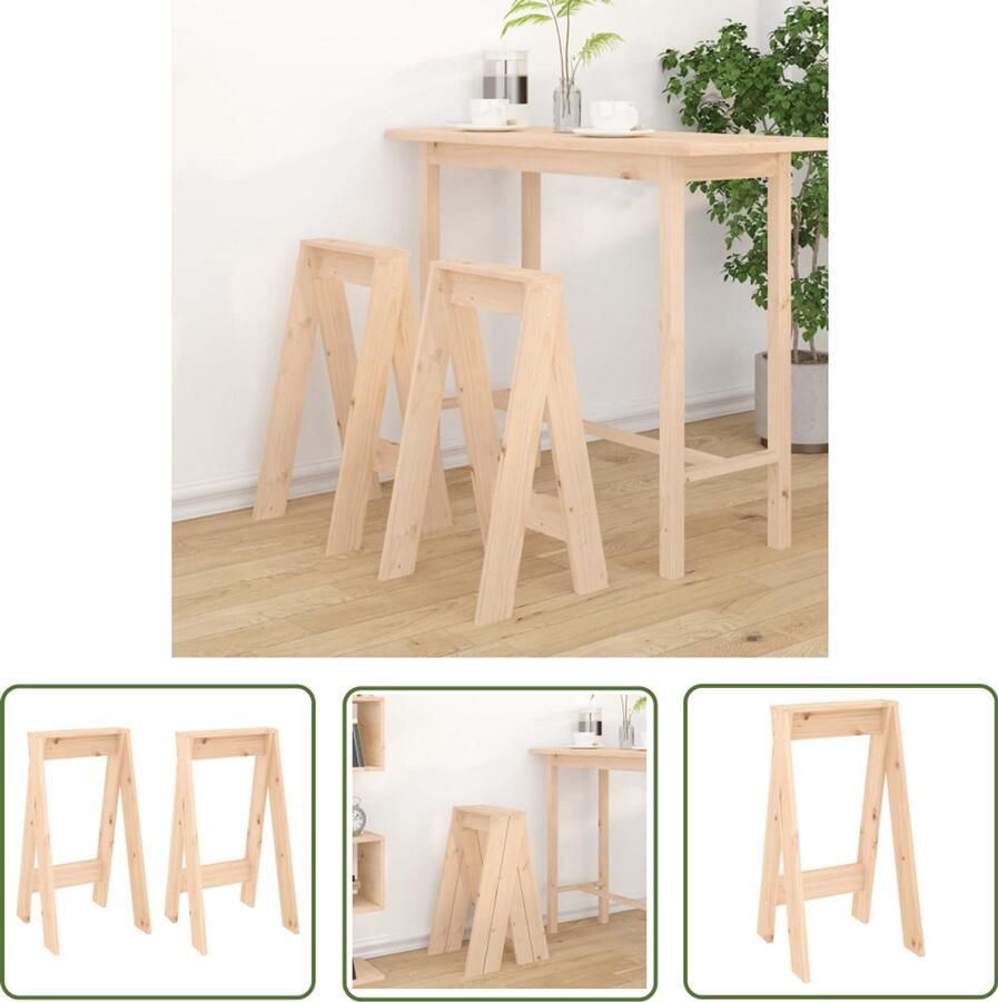 VidaXL Krukken 2 stuks Massief Grenenhout 40x40x75 cm Barkrukken Grenenhouten Krukken Bruine Krukken Keukenkrukken Eetkamerkrukken Moderne Krukken Stevige Krukken Set Van 2 Krukken Binnenhuisdecoratie Woonaccessoires