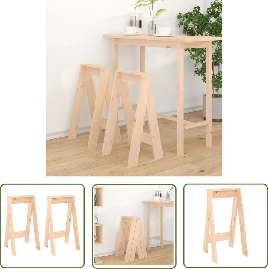 The Living Store Barkrukken Grenenhout 40 x 40 x 75 cm 110 kg draagvermogen Barkrukken Krukken Grenenhouten Meubels Vintage Meubels Industriële Meubels - Foto 2