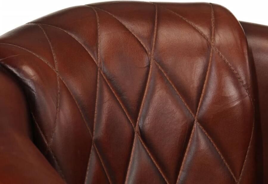 VidaXL Kuipstoel echt leer bruin - Foto 5