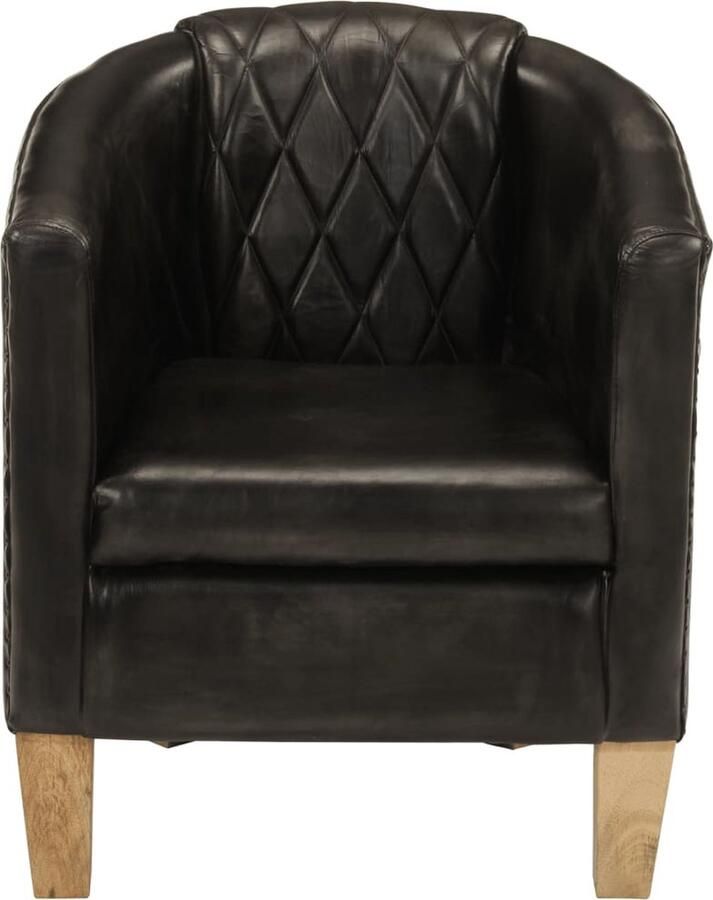 VidaXL Kuipstoel Kuipstoelen Fauteuil Relaxfauteuil Kuipstoel echt leer grijs - Foto 2