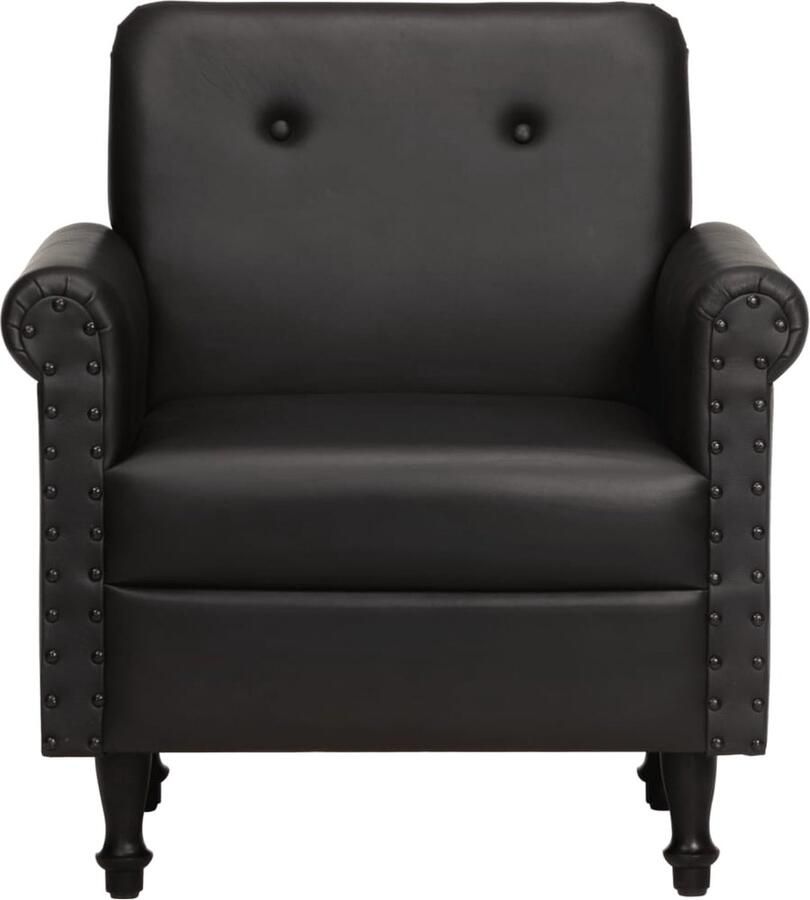 VidaXL Kuipstoel Echt Leer Zwart 70x54x73 cm Luxe Fauteuil Lederen Fauteuil Zwarte Fauteuil Eetkamerfauteuil Salontafel Leesfauteuil Relaxfauteuil Moderne Fauteuil Vintage Fauteuil Design Fauteuil - Foto 2