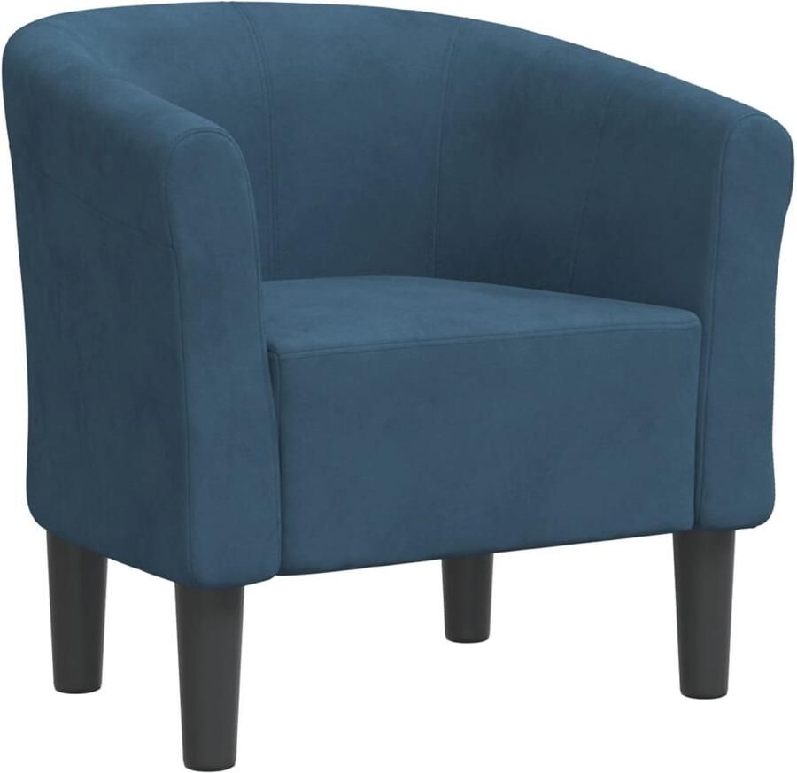 VidaXL Kuipstoel Kuipstoelen Fauteuil Relaxfauteuil Kuipstoel fluweel donkerblauw