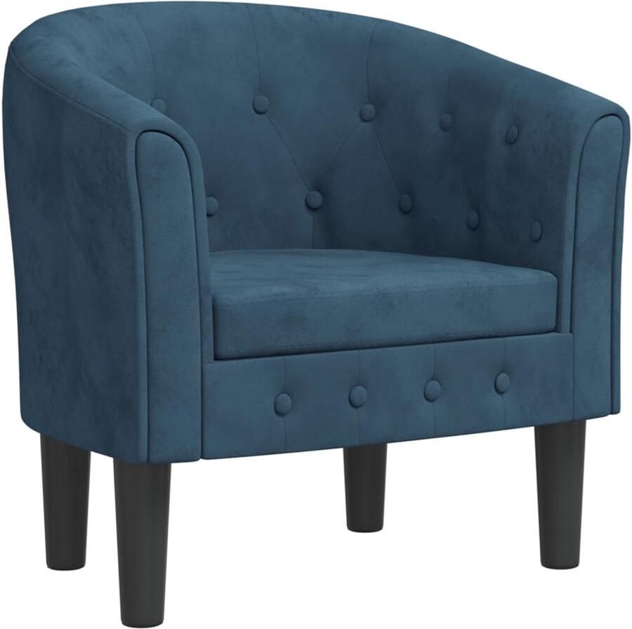 VidaXL Kuipstoel Fluweel Donkerblauw Elegant Design Kuipstoel Fauteuils Fluweel Stoel Donkere Kleuren Lounge Stoel