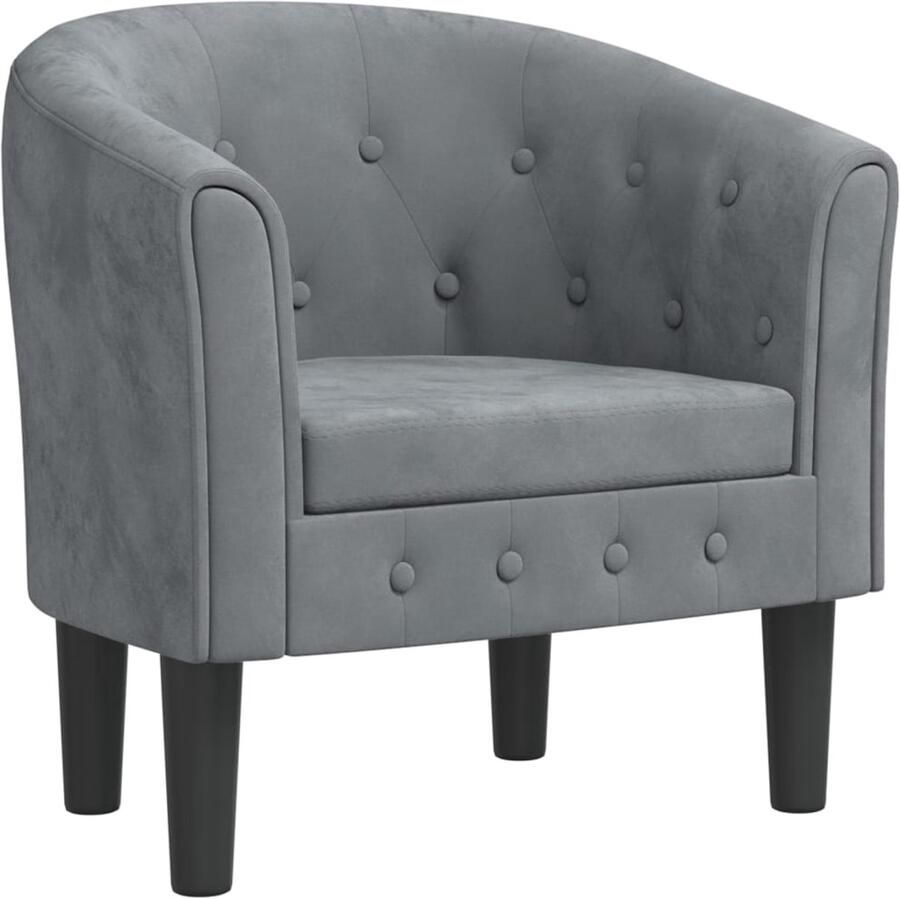 VidaXL Kuipstoel Fluweel Donkergrijs Stijlvol Comfort Moderne Kuipstoel Fluweel Stoel Donkere Grijze Stoel Lounge Stoel Fauteuils