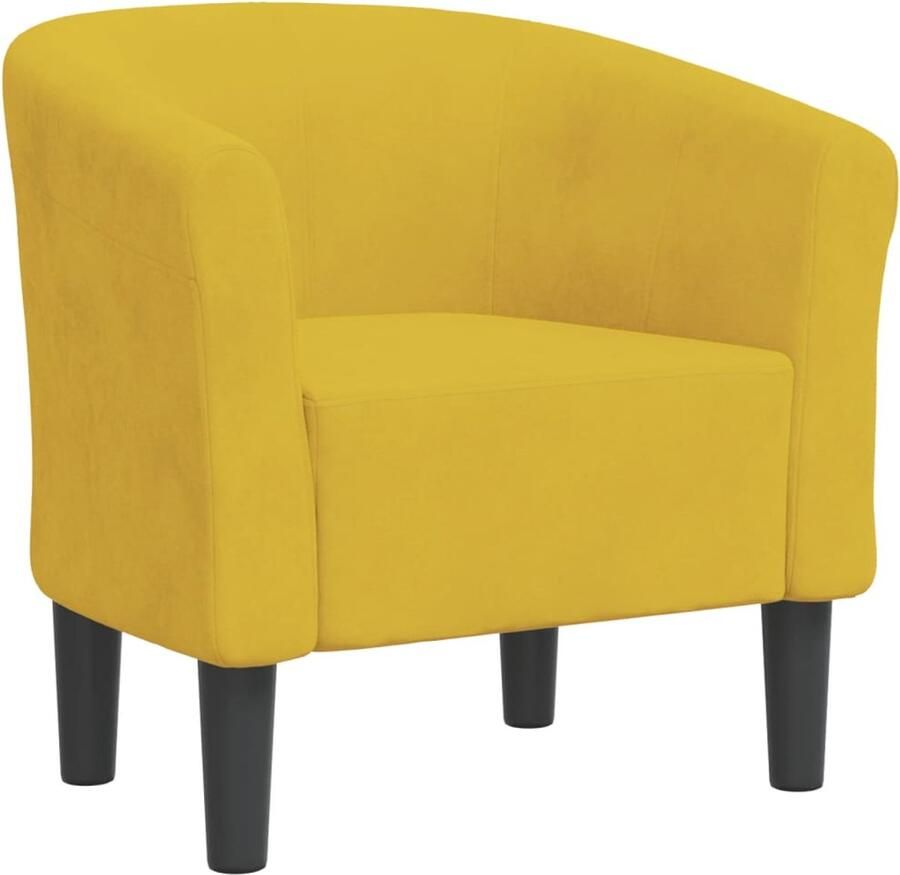 VidaXL Kuipstoel Fluweel Geel Comfortabel design